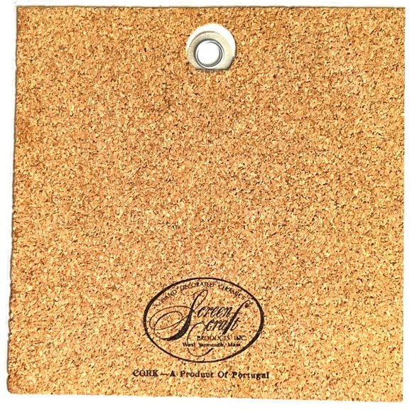 Vtg Screencraft Ruffed Grouse TRIVET / WALL HANGING Cork Back Artist P. Howard - Picture 6 of 7